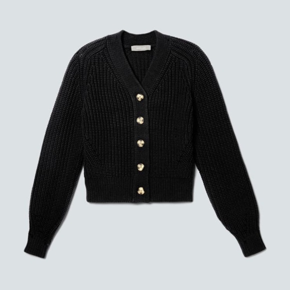Everlane Sweaters - Everlane The Texture Cotton Cardigan in Black